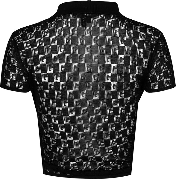 Gucci geometric print cotton crop top