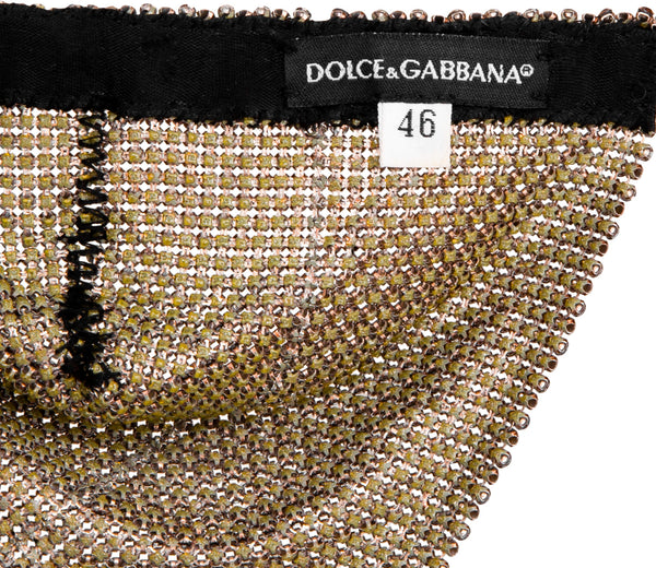 Dolce & Gabbana S/S 2000 Runway Crystal Metal Mesh Blue Bralette