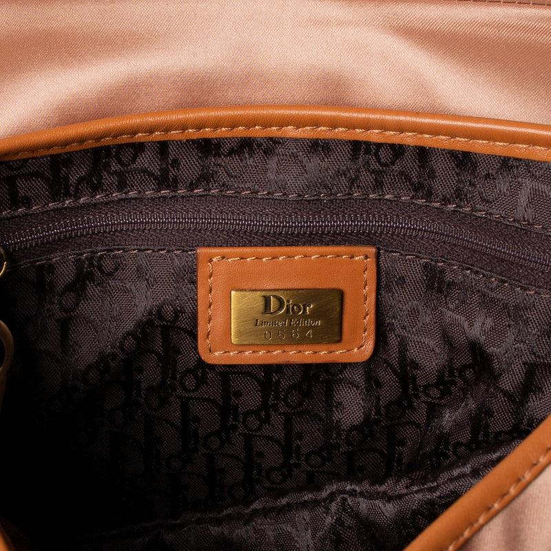 Christian Dior Vintage Floral Embroidered Leather Saddle Bag at 1stDibs
