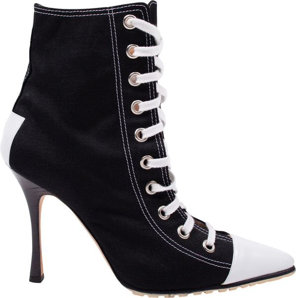 Manolo Blahnik Lace-up Canvas Sneaker Boots