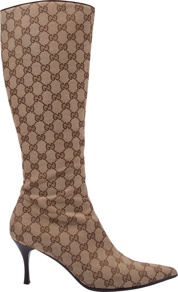 Gucci Monogram Canvas Boots