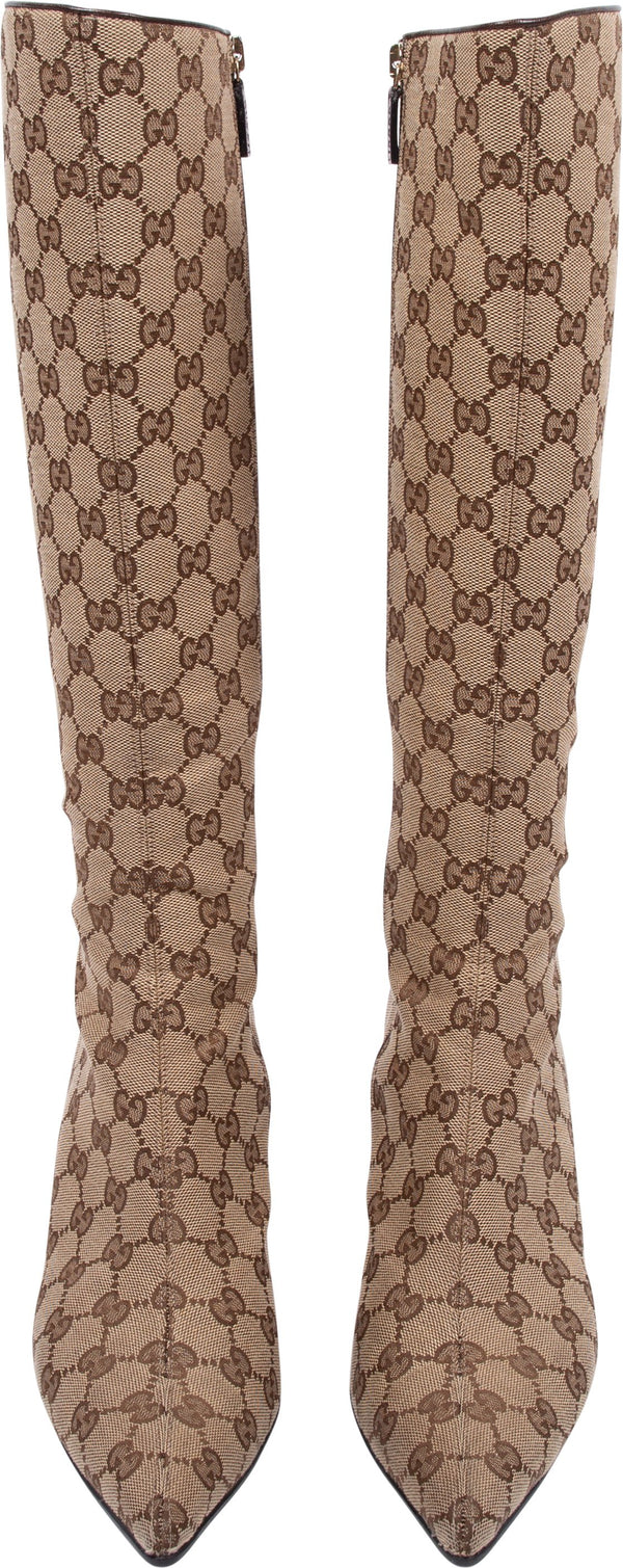 Gucci Monogram Canvas Boots