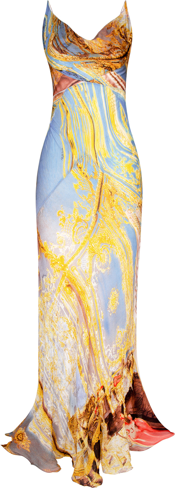 Roberto Cavalli Spring 2003 Runway Printed Silk Gown