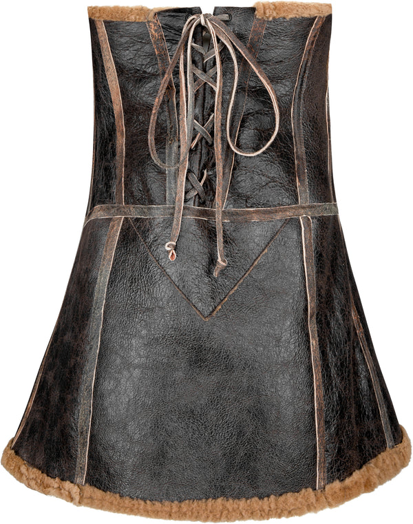 Roberto Cavalli Fall 2003 Brown Leather Mini Dress