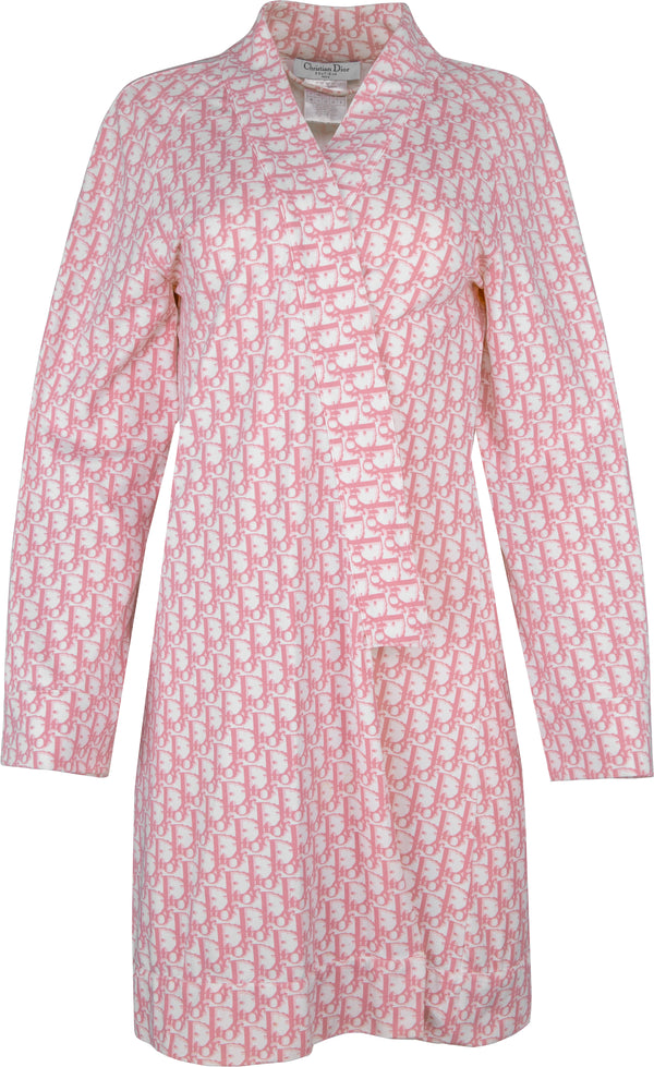 Christian Dior Pink Diorissimo Logo Robe Jacket