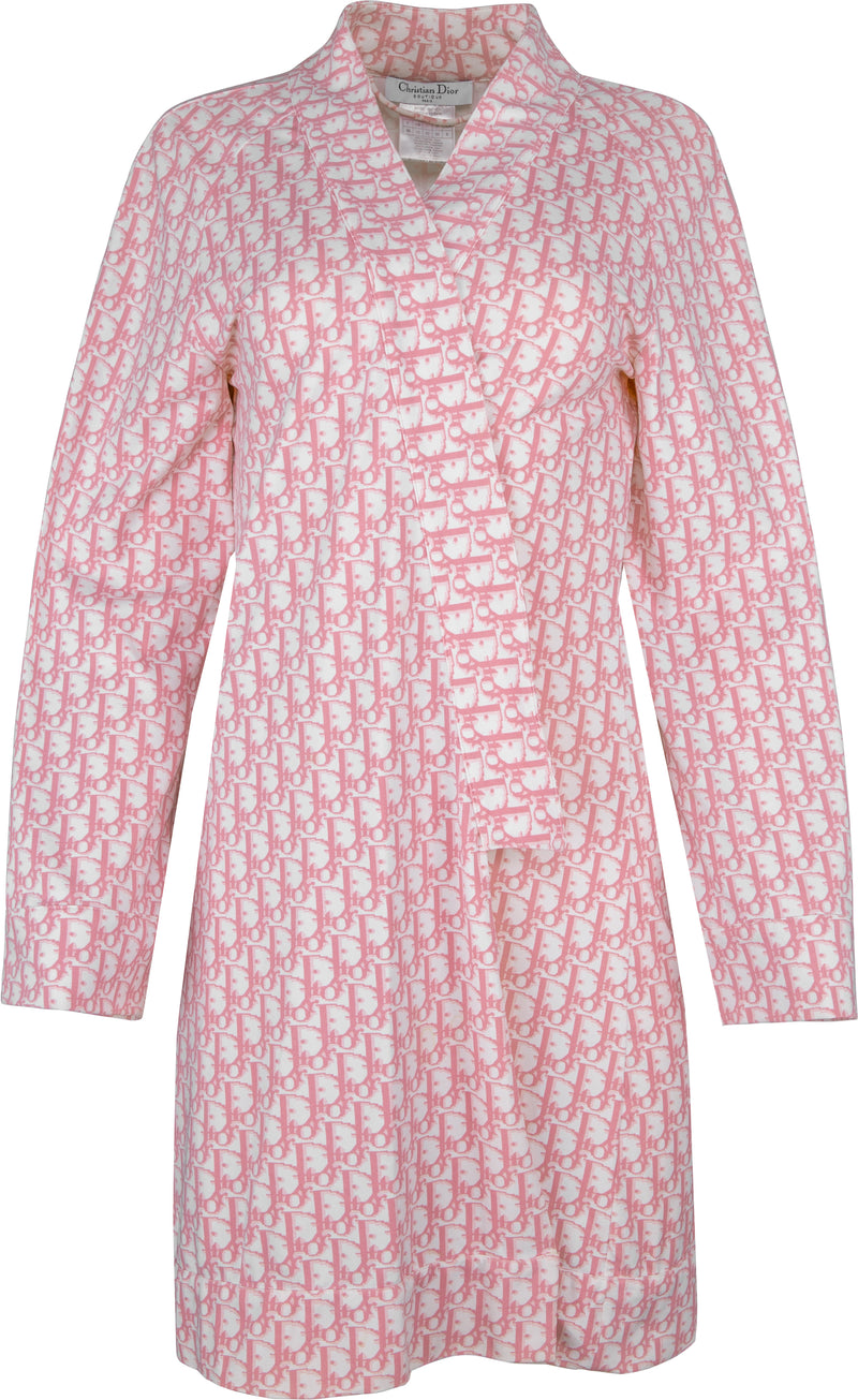 Christian Dior Pink Diorissimo Logo Robe Jacket