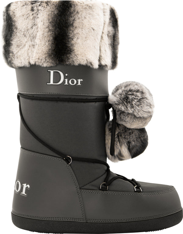 Christian Dior Black Logo Moon Boots