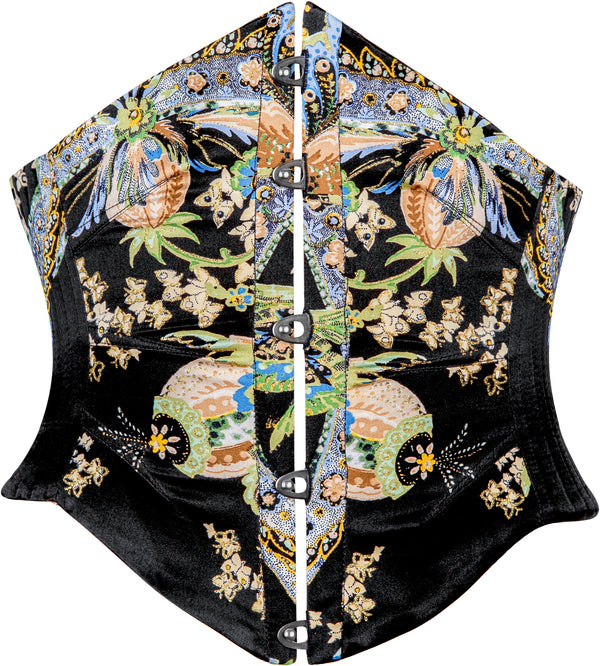 Roberto Cavalli Spring 2003 Runway Silk Printed Waist Cincher Corset