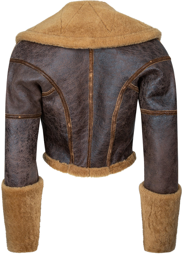 Roberto Cavalli Fall 2003 Runway Leather Shearling Jacket