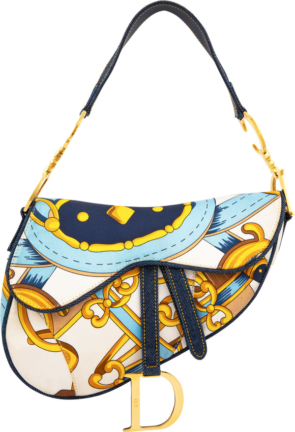 Christian Dior Spring 2000 Runway Printed Saddle Bag