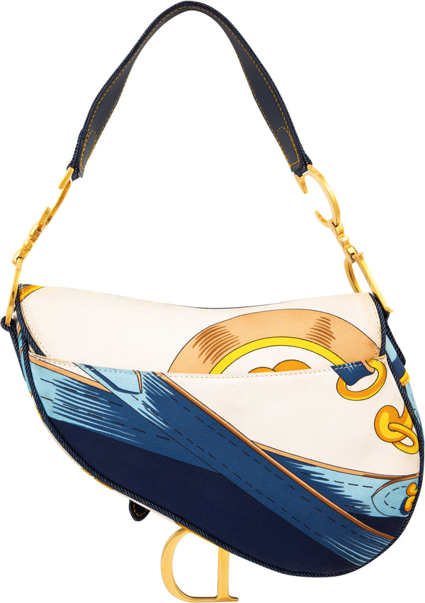 Christian Dior Spring 2000 Runway Printed Saddle Bag