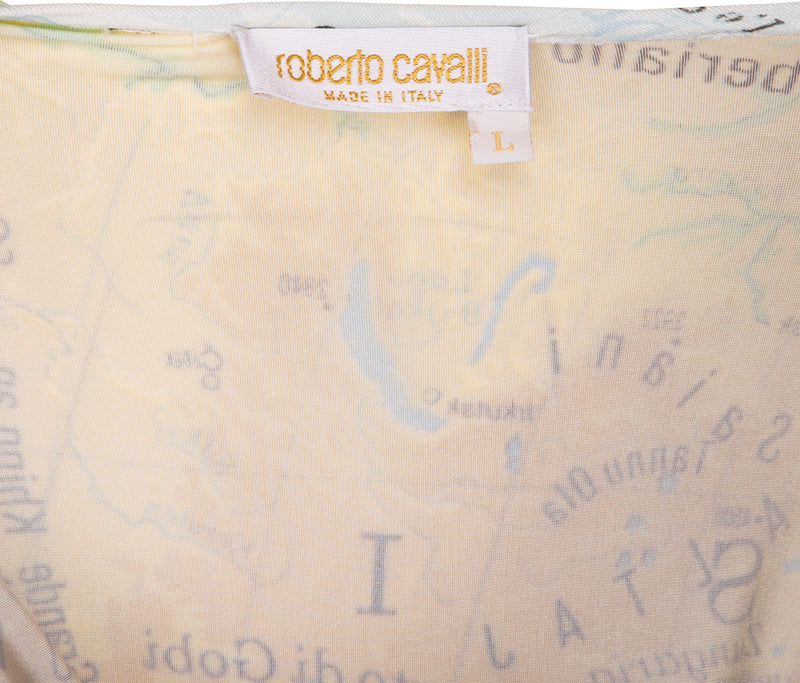 Roberto Cavalli World Map Printed Dress