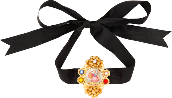 Dolce & Gabbana Fall 1992 Portrait Embellished Choker Necklace