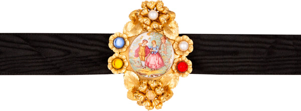 Dolce & Gabbana Fall 1992 Portrait Embellished Choker Necklace