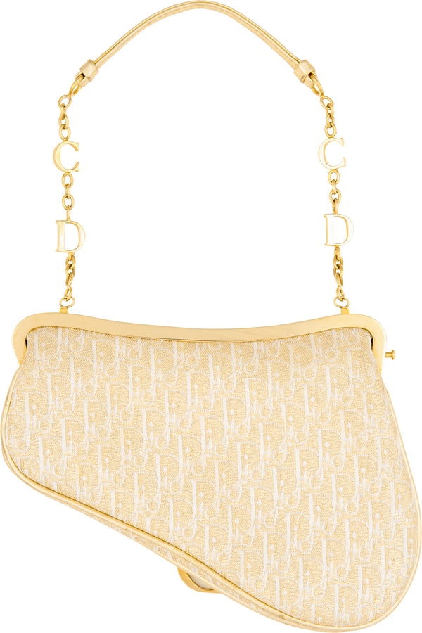 Christian Dior Diorissimo Gold Mini Saddle Bag