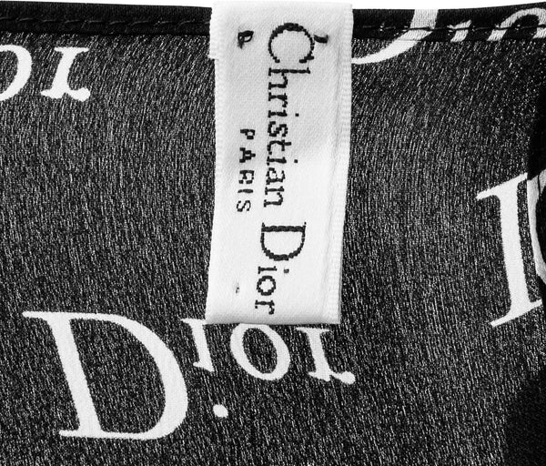 Christian Dior Black Monogram Silk Scarf