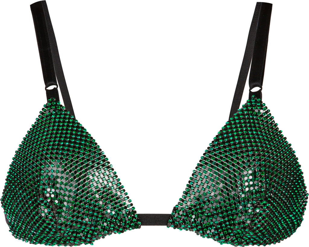 Dolce and Gabbana S/S 2000 Runway Crystal Metal Mesh Blue Bralette Bra Top  For Sale at 1stDibs