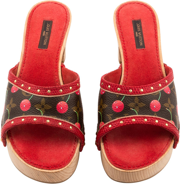 Louis Vuitton Takashi Murakami Cerises Platform Mule Sandals