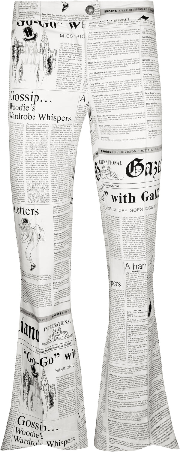 John Galliano Gazette Beige Newspaper Jeans