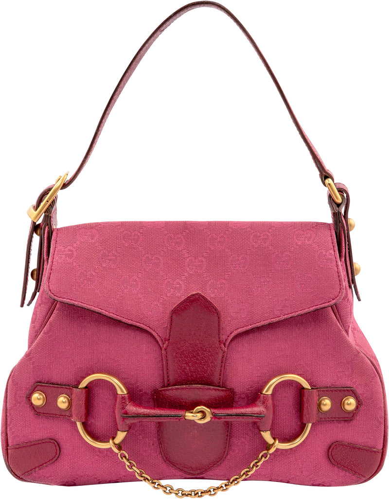 GUCCI 1955 Horsebit Red with Pink Bag