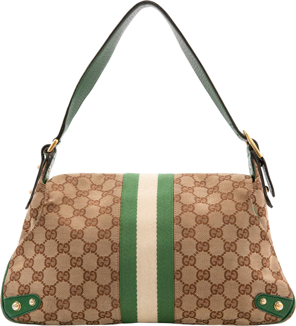 Gucci Monogram Horsebit Embellished Bag