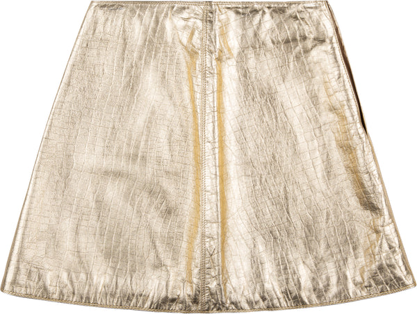 Gianni Versace Spring 1994 Embossed Leather Metallic Skirt