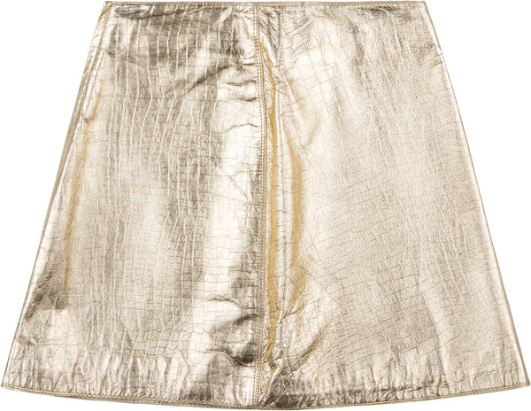 Gianni Versace Spring 1994 Embossed Leather Metallic Skirt