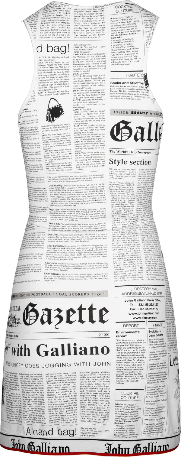 John Galliano Gazette Newspaper Racerback Dress