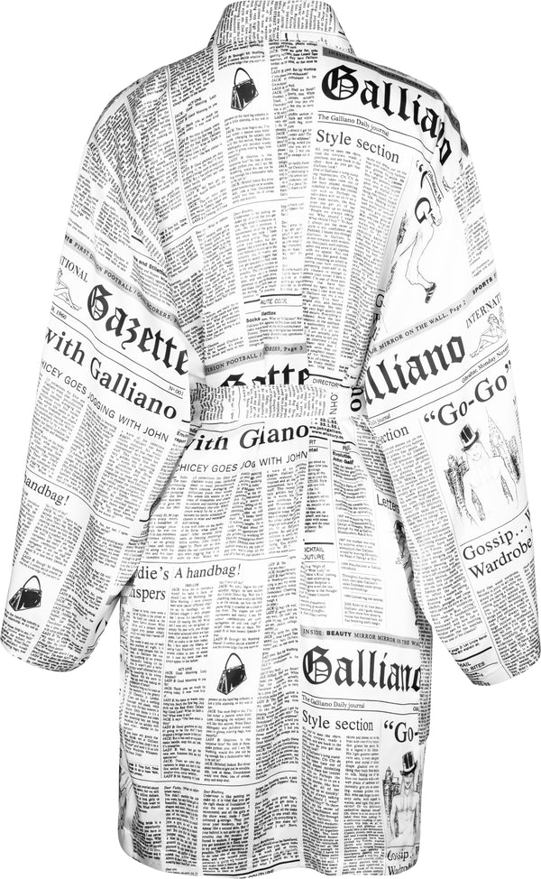 John Galliano Gazette Newspaper Printed Robe