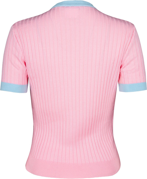 Chanel Spring 1997 Pink Logo Button Top