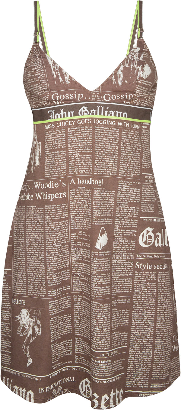 John Galliano Gazette Newspaper Cami Dress