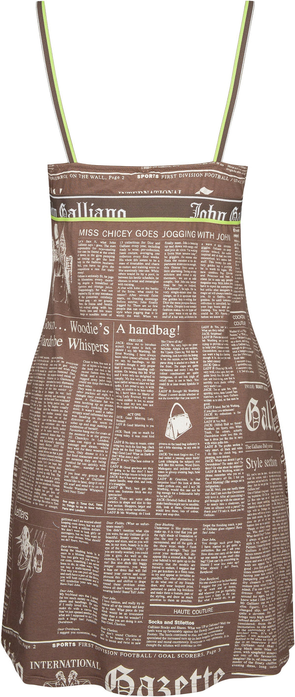 John Galliano Gazette Newspaper Cami Dress