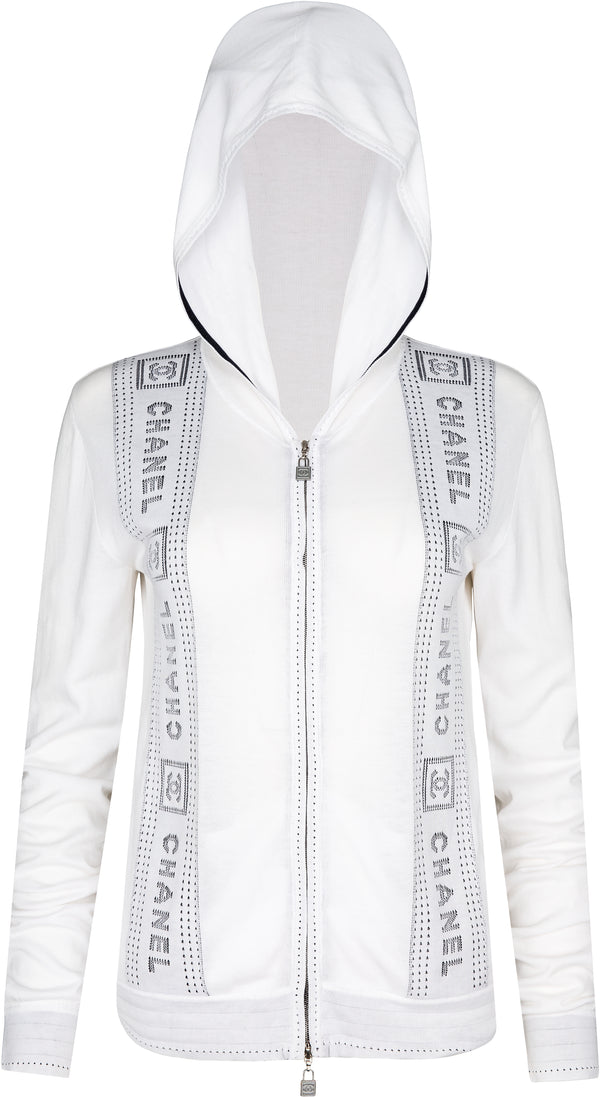 Chanel Cruise 2007 Logo Tape Hoodie Zip Jacket