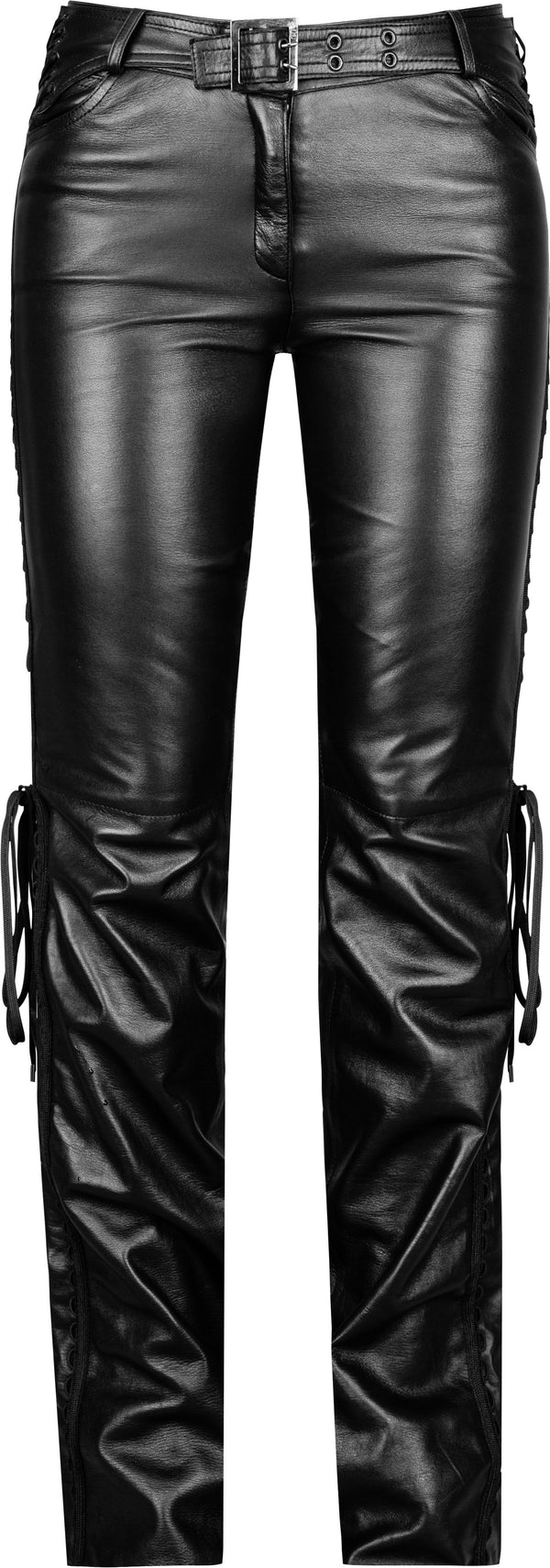 Christian Dior Fall 2002 Embellished Plate Logo Leather Pants