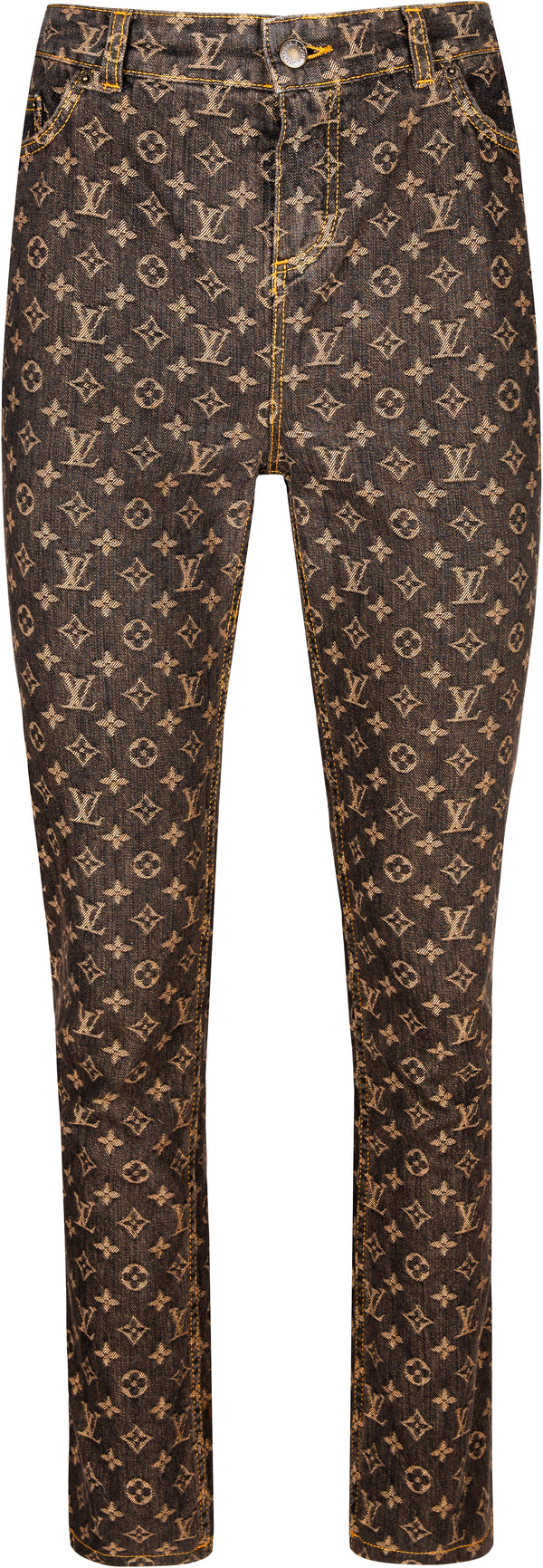 Louis Vuitton Monogram High-Waisted Denim Pants