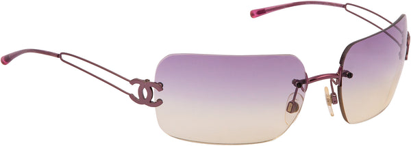 Chanel Purple Rimless Logo Sunglasses