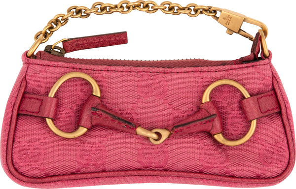 Gucci Monogram Micro Mini Horsebit Embellished Bag