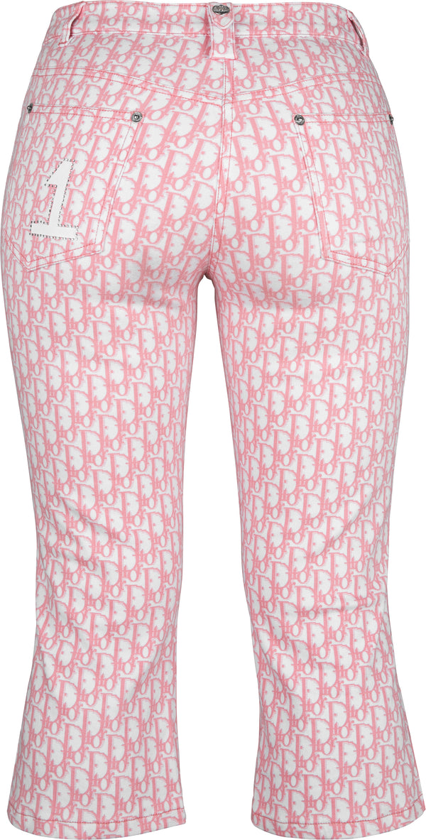 Christian Dior by John Galliano baby pink monogram embellished pants, ss  2004