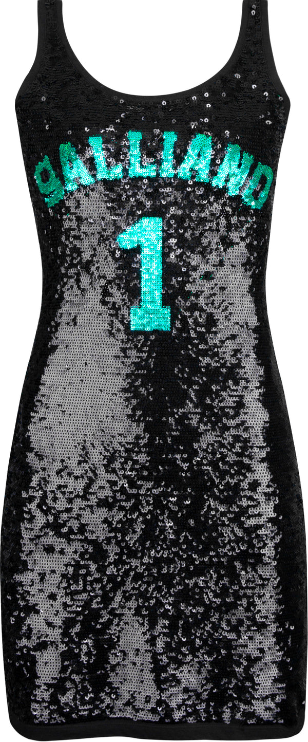 John Galliano Sequinned Logo Tank Dress