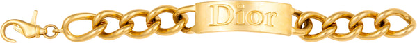 Christian Dior Fall 2000 Chunky Gold ID Logo Bracelet