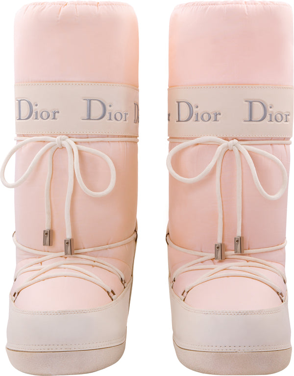 Christian Dior Pink Logo Moon Boots