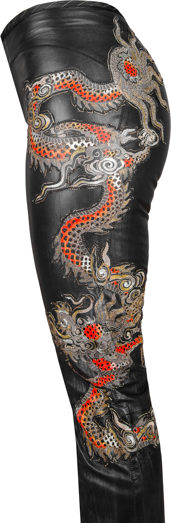 Roberto Cavalli Spring 2003 Runway Leather Embroidered Pants