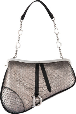 Christian Dior Pebbled Leather Saddle Bag