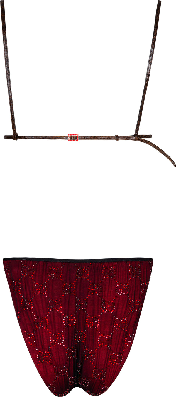 Gucci Spring 1998 Runway Swarovski Logo Embellished Bikini