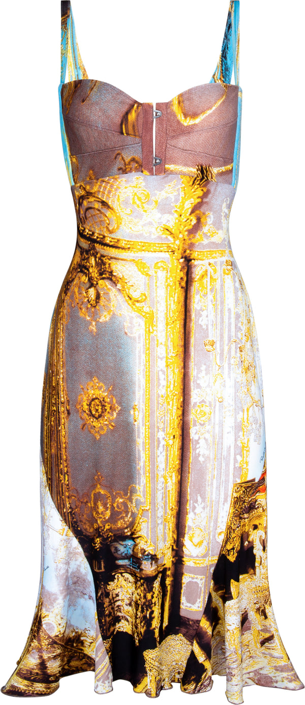 Roberto Cavalli Spring 2003 Runway Salon Printed Corset Dress