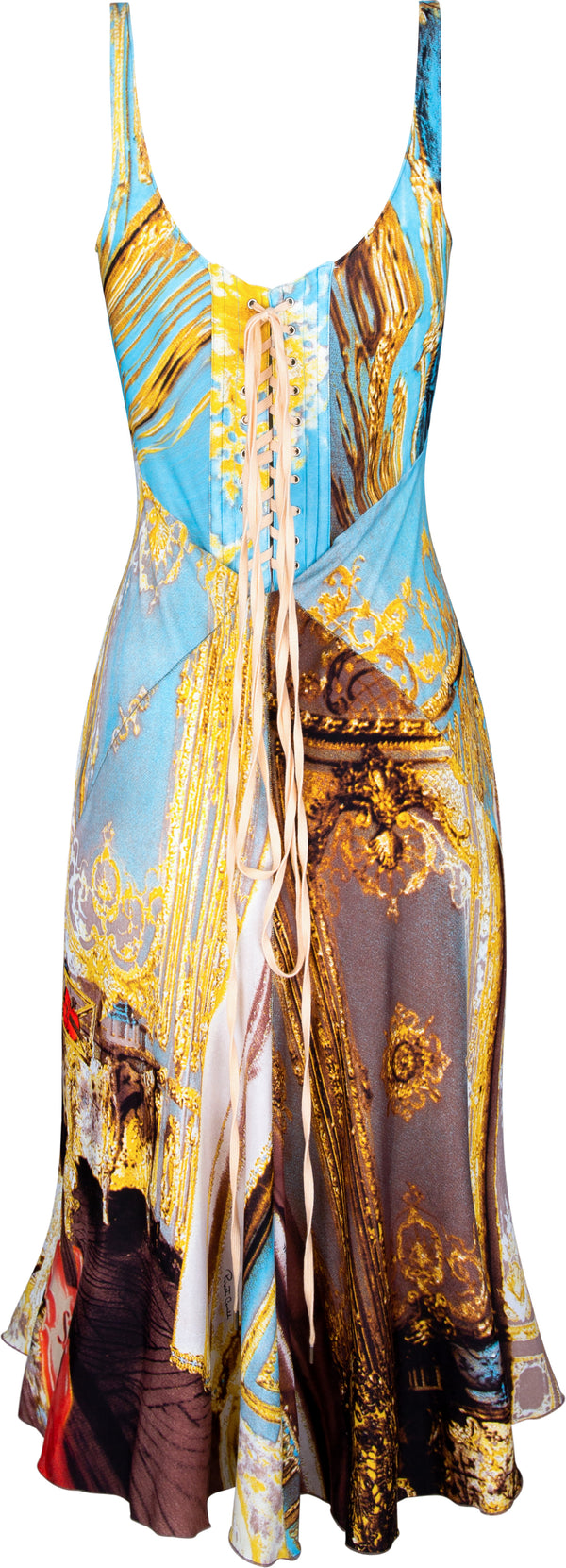 Roberto Cavalli Spring 2003 Runway Salon Printed Corset Dress