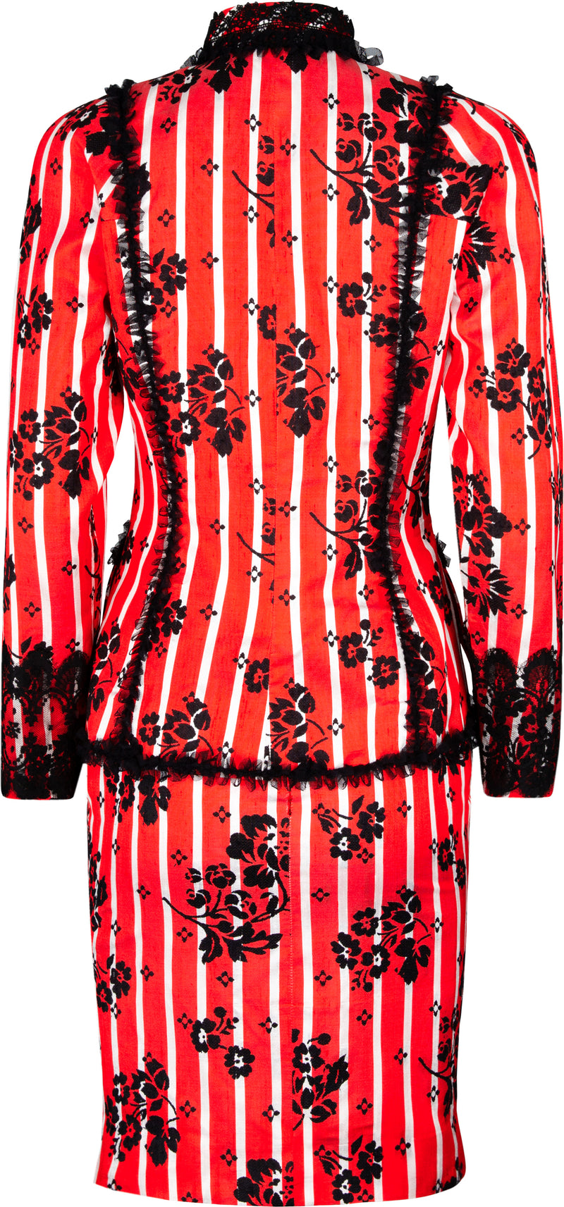 Christian Lacroix Floral Embroidered Striped Suit