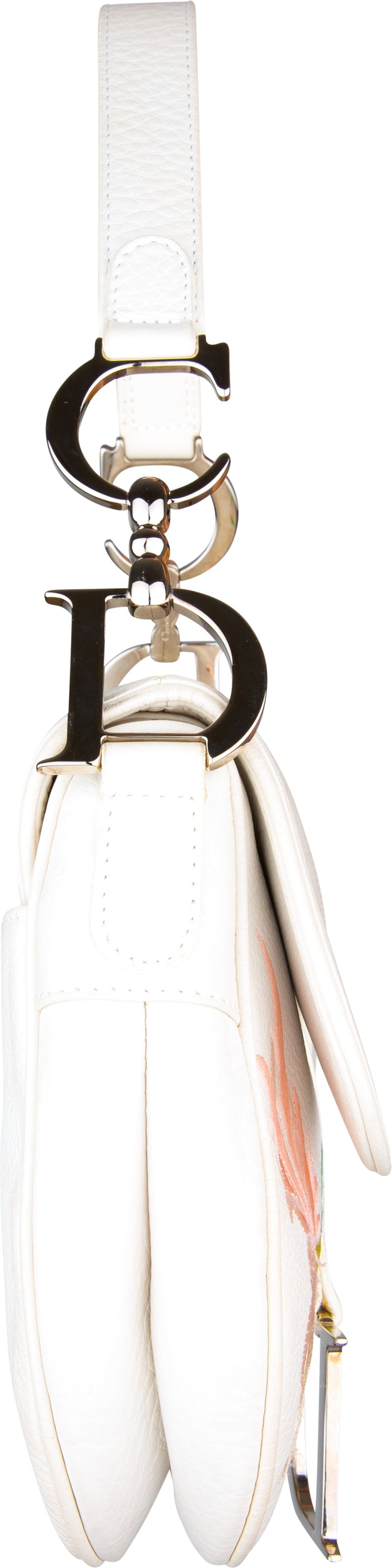 Christian Dior Limited Edition Tan Satin Embroidered Floral Saddle Bag -  Yoogi's Closet