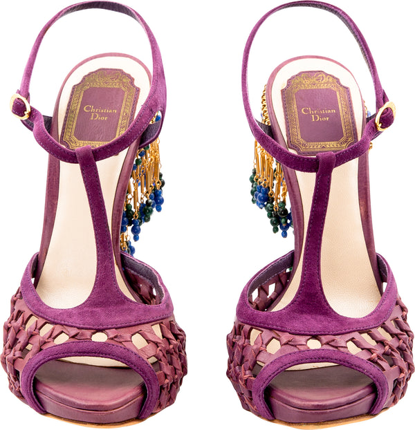 Christian Dior Resort 2009 Runway Cha Cha Beaded Platform Sandals