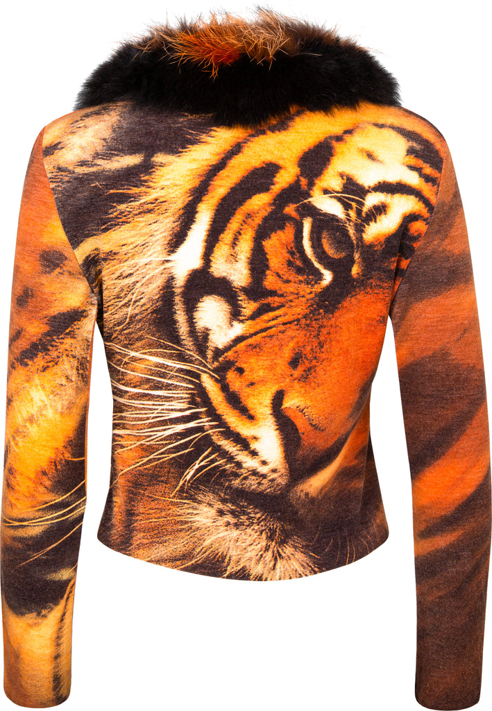 Tiger-Intarsia Sweater  Roberto Cavalli Jumpers